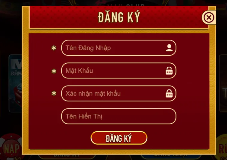 Đăng kí cổng game Manclub chỉ với 4 bước đơn giản.