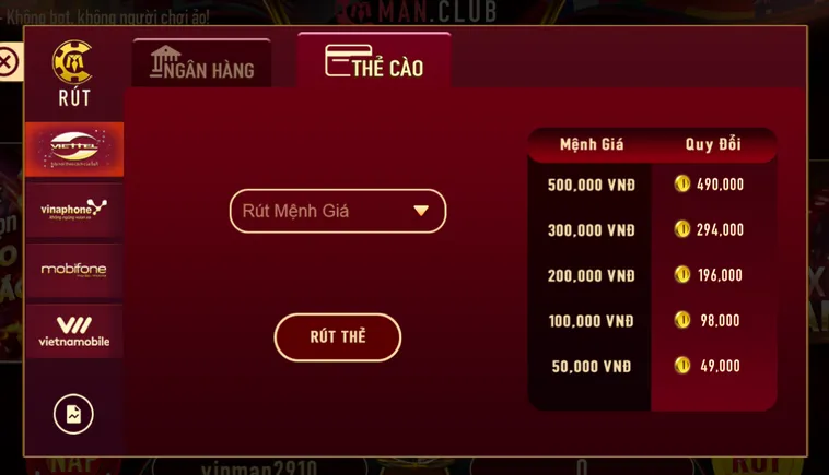 Rút Tiền ManClub Hướng Dẫn Quy Trình Thanh Khoản Siêu Tốc Và An Toàn Năm 2026
